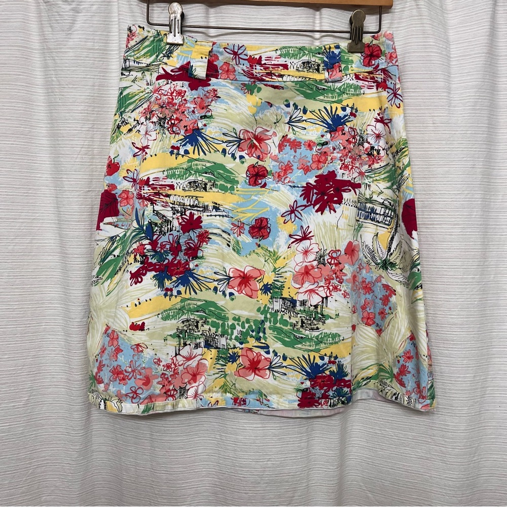 Vintage Multicolor Floral A-Line Skirt